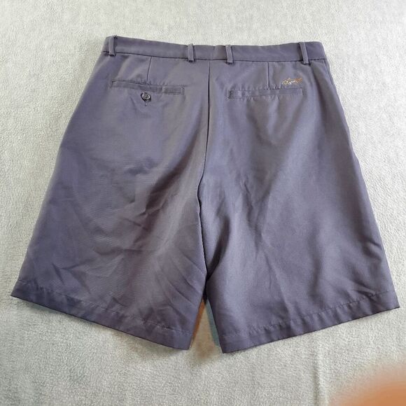 Greg Norman Shorts Mens 32 Gray Chino Golf Performance Flat Front Regular Fit - Picture 8 of 9